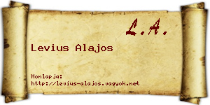 Levius Alajos névjegykártya